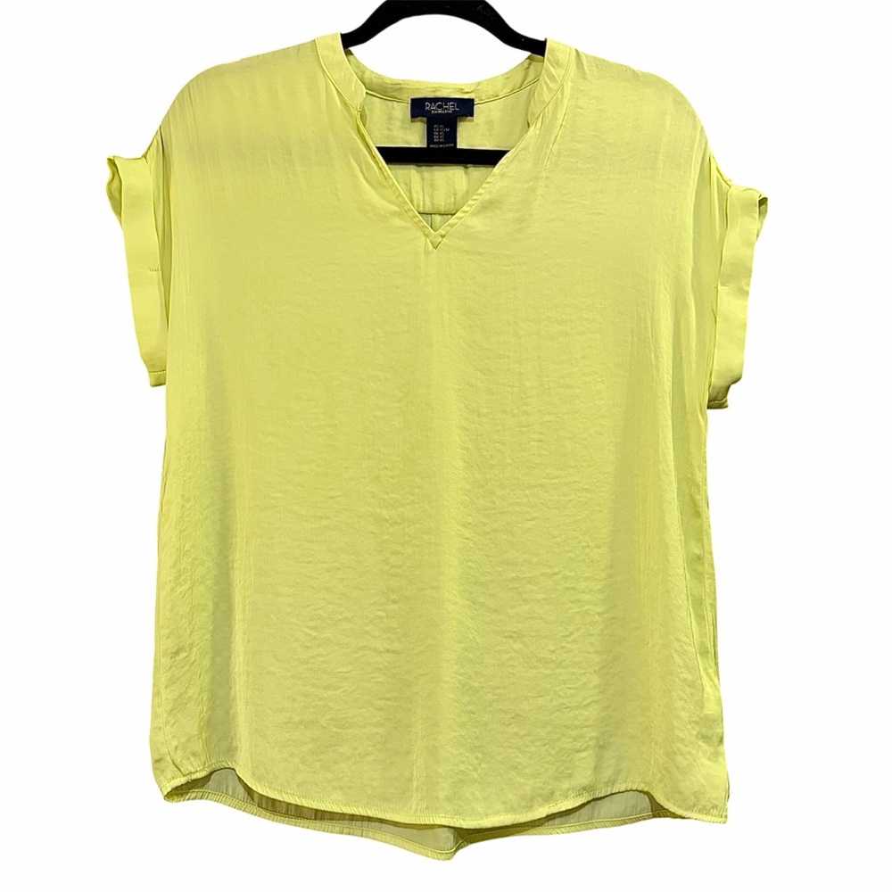 Rachel Roy Dolman Sleeve Blouse with Mandarin Collar in Lemon Size XS